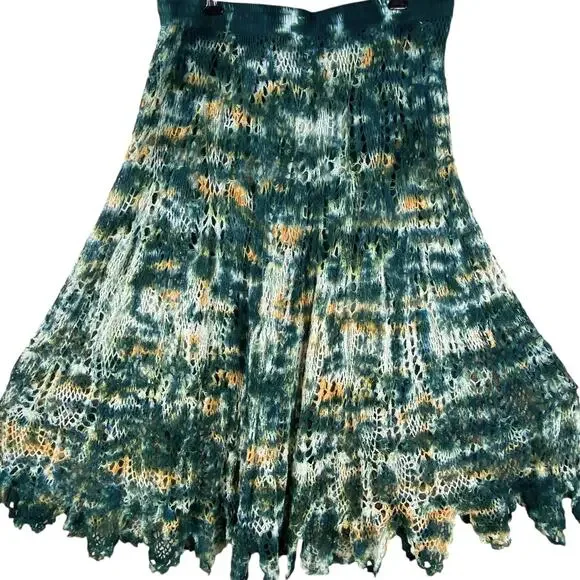 Earthbound Trading Tie Dye Crochet Maxi Skirt Size XXL Boho New With Tag - Picture 2 of 10